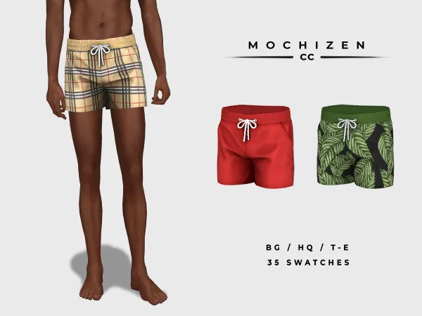 Alpha Mochizen Resort Shorts Male by mochizen-cc - The Sims 4 custom content