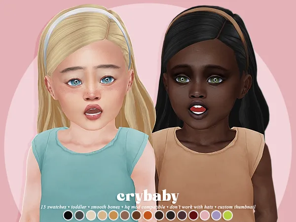 Maxis Match crybaby quinn hair headband (aharris00britney) toddler f - The Sims 4 Custom Content