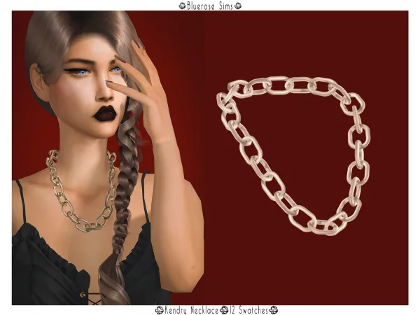 Alpha Kendry Necklace Brsims by bluerose-sims - The Sims 4 Custom Content