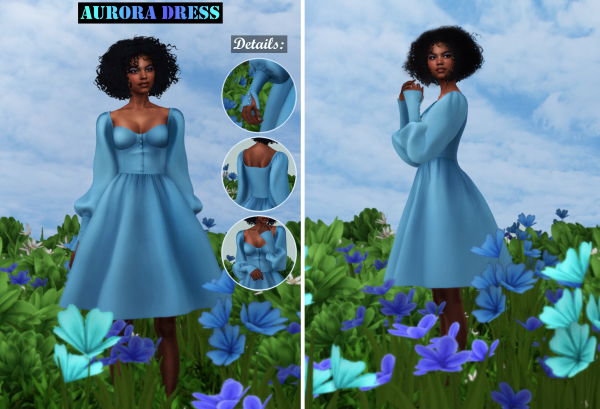 Maxis Match Aurora Dress by simsfinds - The Sims 4 Custom Content