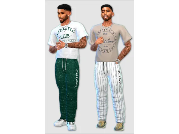 Maxis Match Jack Jones Male Joggers and Tees - The Sims 4 Custom Content