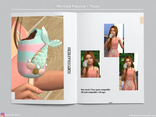 Mix Mermaid Popsicle and Poses - The Sims 4 Custom Content