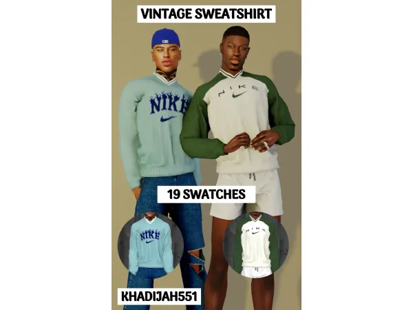 Alpha VINTAGE SWEATSHIRT - The Sims 4 Custom Content