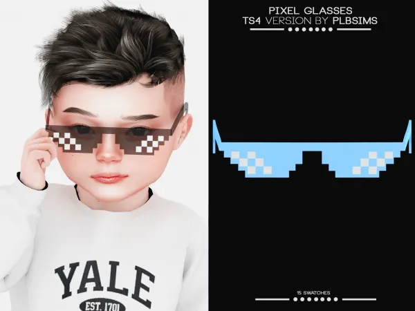 Alpha Pixel Glasses Toddlers - The Sims 4 Custom Content
