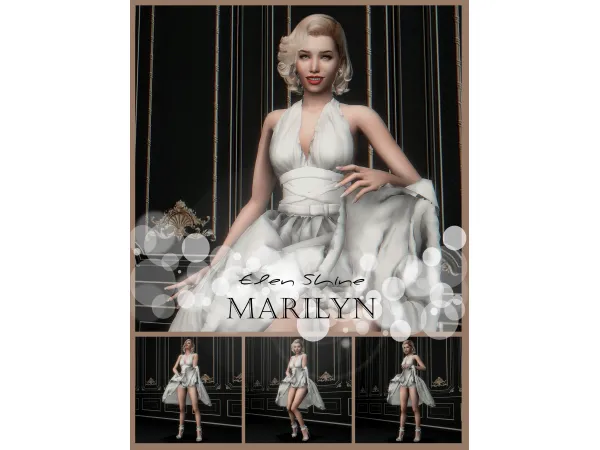 Mix [ES]Marilyn by Elen Shine - The Sims 4 Custom Content