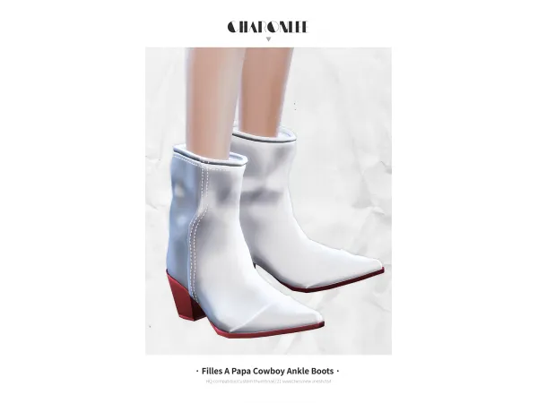 Filles A Papa Cowboy Ankle Boots by Charonlee SIMS