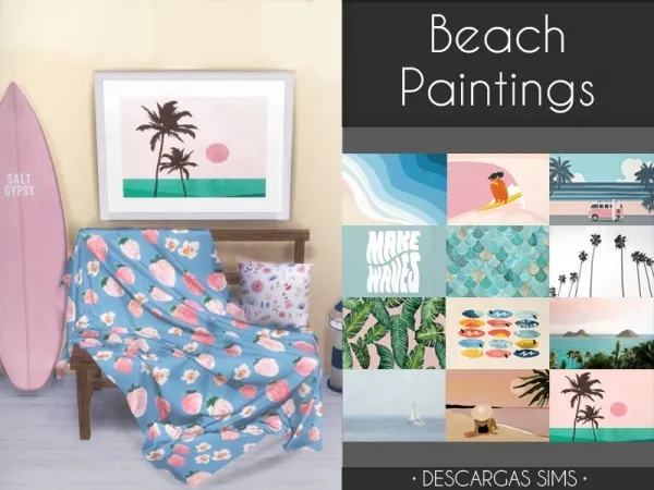 Mix Beach Paintings - The Sims 4 Custom Content
