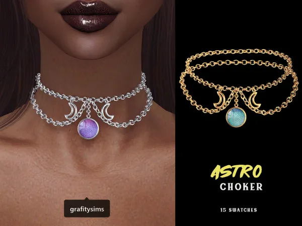 Alpha Astro Choker - The Sims 4 Custom Content