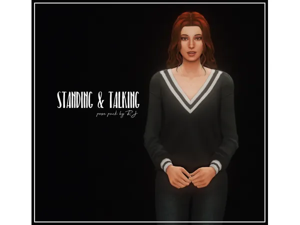 Maxis Match Standing Talking pose pack by simsfinds - The Sims 4 Custom Content