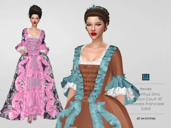 Mix AcanthusSims Rococo Court Robeala Francaise RC - The Sims 4 Custom Content
