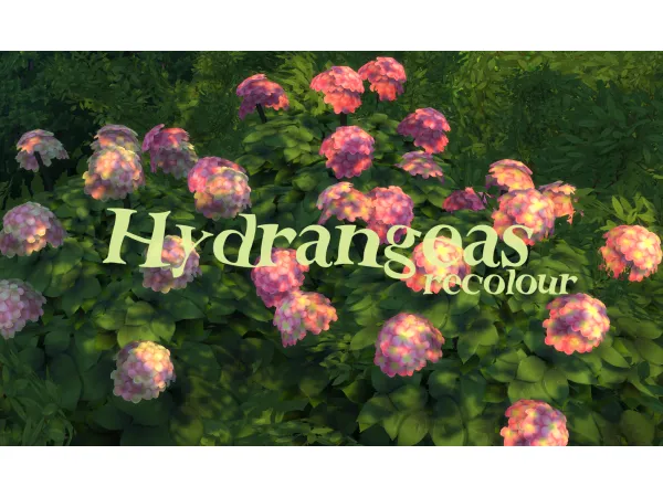 Maxis Match hydrangeas recolor by simsfinds - The Sims 4 Custom Content