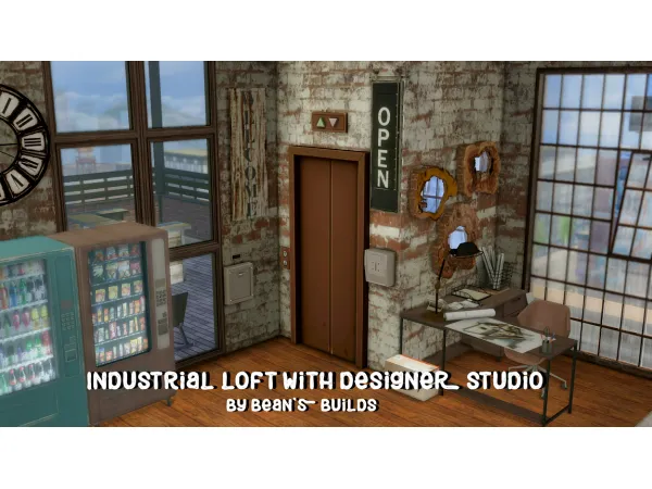 Maxis Match Industrial Loft with Designer Studio - The Sims 4 Custom Content