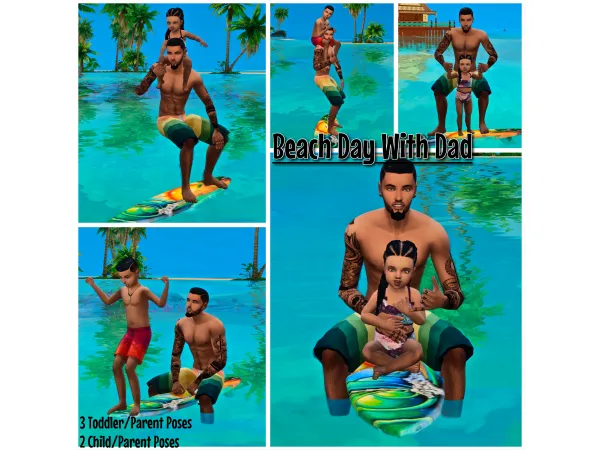 Mix Beach Day with Dad by Allie - The Sims 4 Custom Content