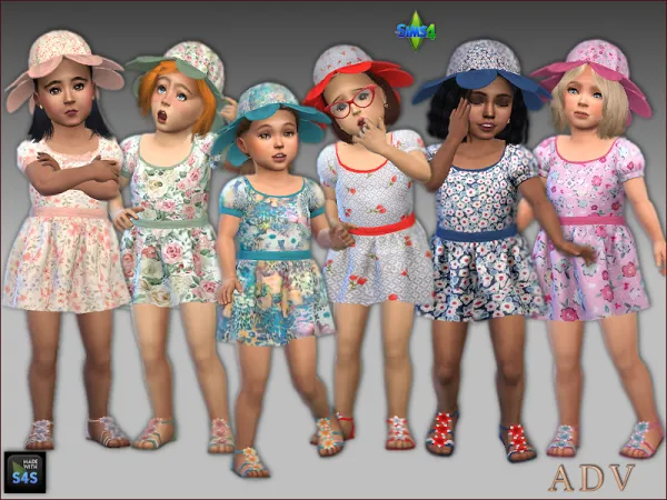 Maxis Match DRESSES HATS AND SHOES FOR TODDLER GIRLS - The Sims 4 Custom Content