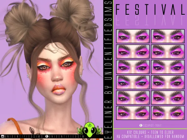 Mix Festival Makeup Set Eyeliner - The Sims 4 Custom Content