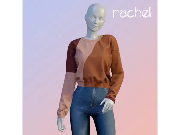 Alpha Rachel sweater by amelylina - The Sims 4 custom content