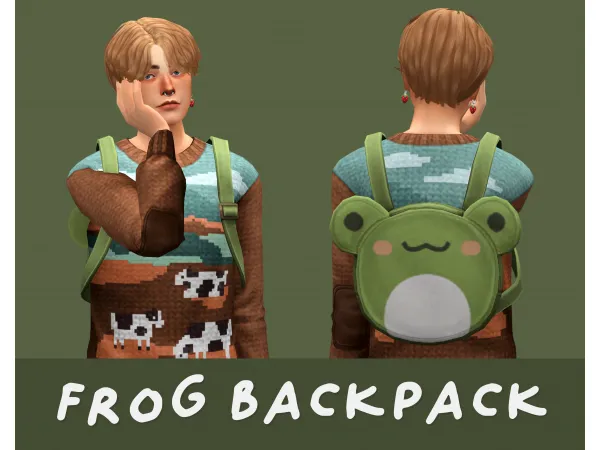 Maxis Match frog backpack by barbieaiden - The Sims 4 Custom Content