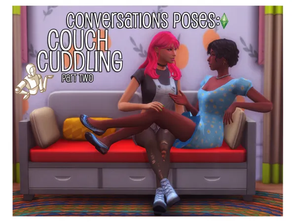 Mix Conversations Poses Couch Cuddling Part 2 by SamsSims - The Sims 4 Custom Content