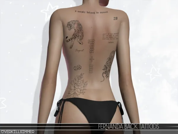 Fernanda back tattoos
