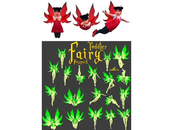 Maxis Match Fairy child and toddler posepack Auditore by Natalia - The Sims 4 Custom Content