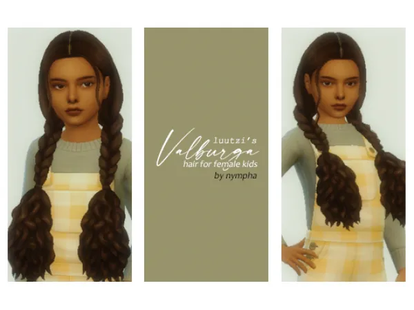 Maxis Match Luutzis Valburga Hair for female kids conversion by nnymphalidae - The Sims 4 Custom Content
