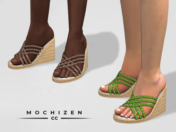 Mix Mochizen Wedge Sandals Vers A by mochizen-cc - The Sims 4 Custom Content