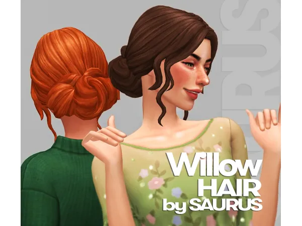 Maxis Match Willow Hair by Saurus - The Sims 4 Custom Content