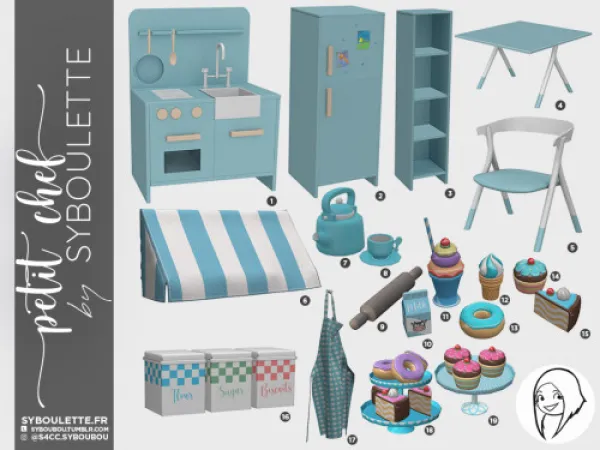 Alpha Petit Chef set - The Sims 4 Custom Content