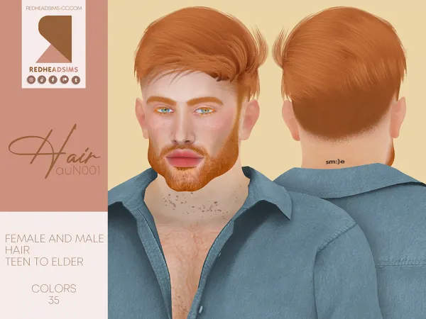 Alpha AU HAIR N001 - The Sims 4 Custom Content