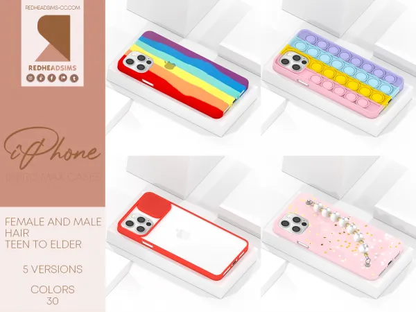 Alpha IPHONE 12 PRO MAX CASES by redheadsims - The Sims 4 custom content