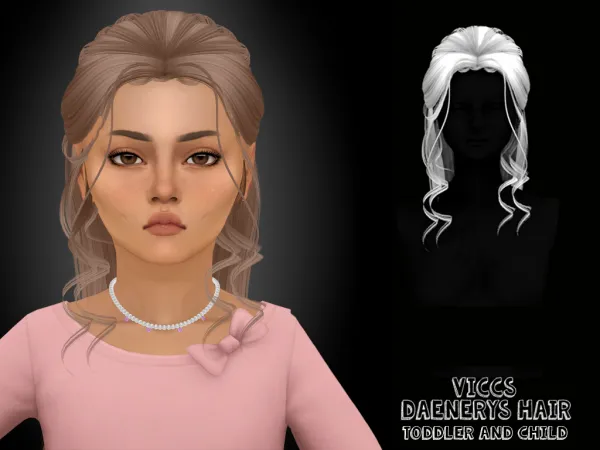 Alpha VICCS_DAENERYS HAIR TODDLER AND CHILD - The Sims 4 Custom Content