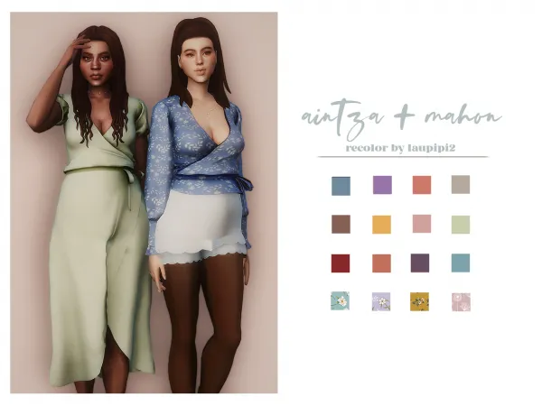 Maxis Match aintza dress mahon top recolor by ghostbouquet - The Sims 4 Custom Content