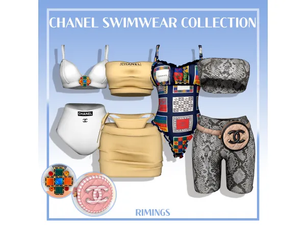 Alpha [RIMINGS] CHANEL SWIMWEAR COLLECTION by RIMINGS - The Sims 4 Custom Content