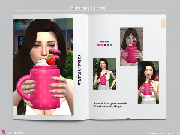 Maxis Match Milkshake and Poses - The Sims 4 Custom Content