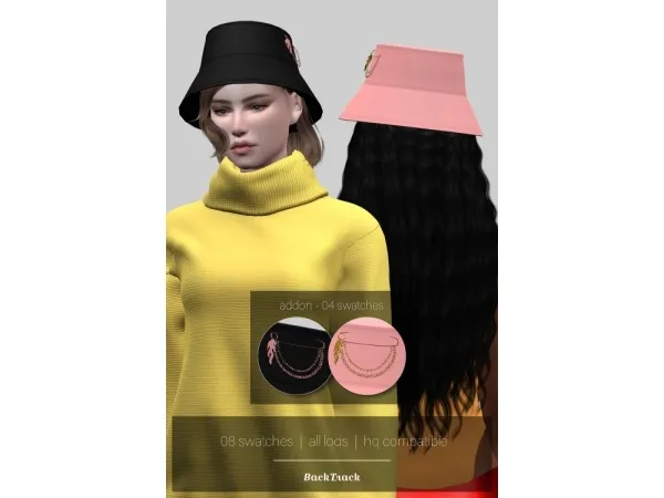 Alpha Millie Bucket Hat with Add on - The Sims 4 Custom Content