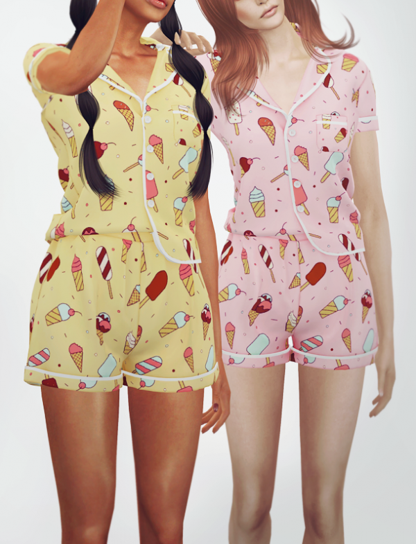 Alpha KK Pajama (female) by simsfinds - The Sims 4 Custom Content