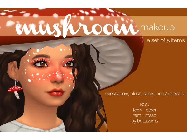 Maxis Match Mushroom Makeup Set by Bellassims - The Sims 4 Custom Content