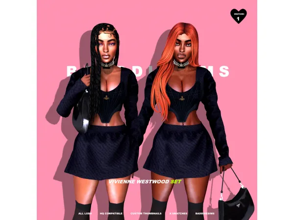 Alpha VIVIENNE WESTWOOD SET by BADDDIESIMS - The Sims 4 Custom Content
