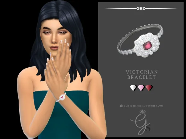 Mix Victorian Ruby Bracelet by Glitterberry Sims - The Sims 4 Custom Content