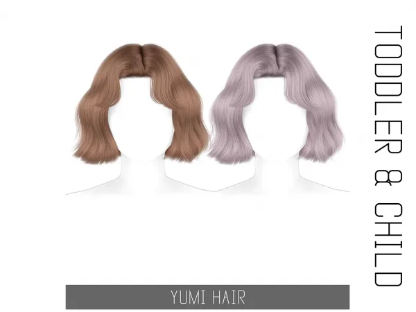Alpha YUMI HAIR TODDLER CHILD - The Sims 4 Custom Content