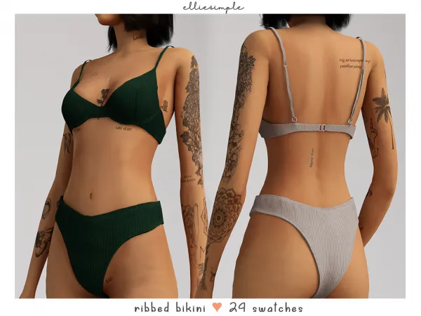 Alpha Elliesimple Ribbed Bikini (early access) - The Sims 4 Custom Content