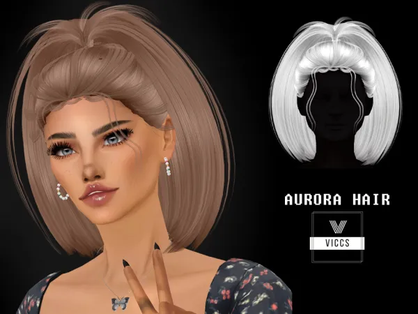 Alpha VICCS_AURORA HAIR - The Sims 4 Custom Content