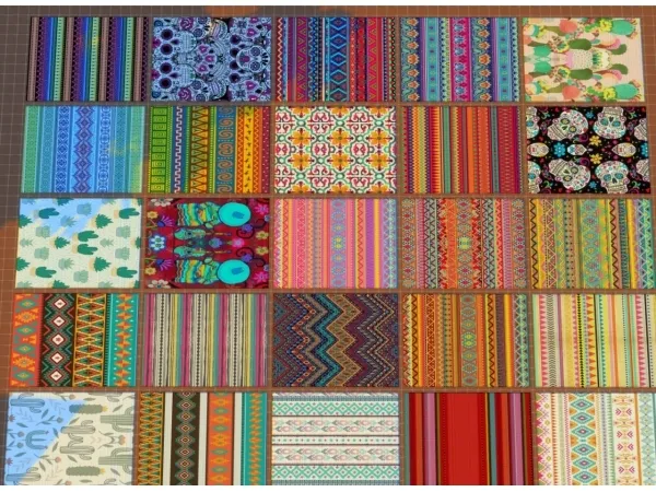 Maxis Match Mexican style patterns rug - The Sims 4 Custom Content
