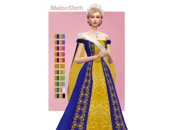 Maxis Match Russian court dress and recolour of sash - The Sims 4 Custom Content