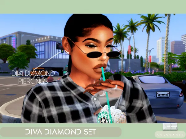 diva diamond stud set