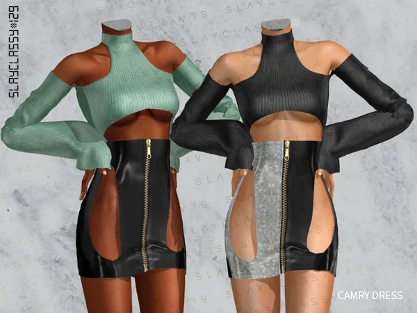 Alpha SC129 CAMRY DRESS by slayclassy - The Sims 4 Custom Content