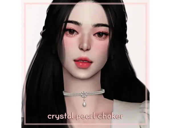Alpha [HOTSWE] crystal pearl choker by HOTSWE - The Sims 4 Custom Content