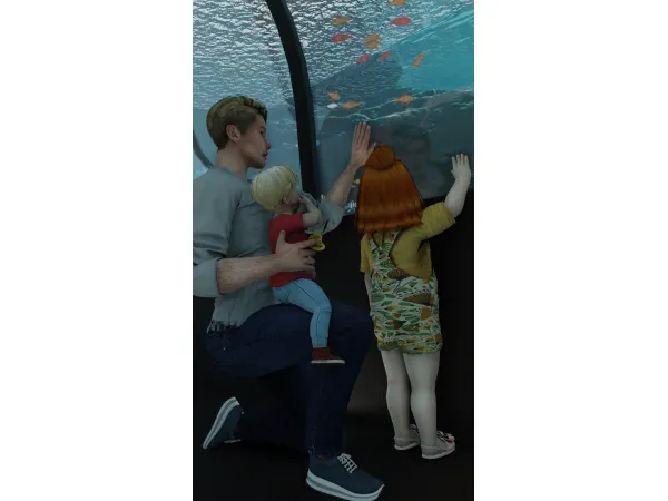 Mix [Scarlett Bulckowisk] Aquarium Posepack - The Sims 4 Custom Content