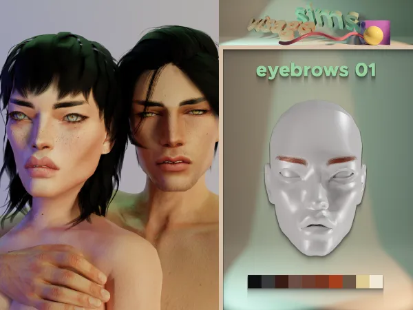 Alpha eyebrows 01 - The Sims 4 Custom Content