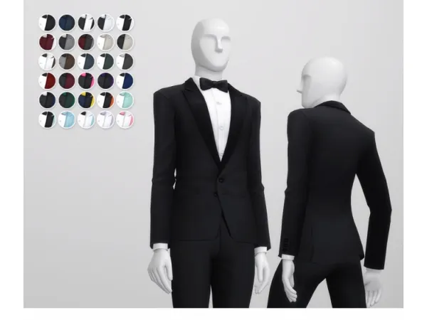 Maxis Match Bow tie for M suit top by rustysims - The Sims 4 Custom Content